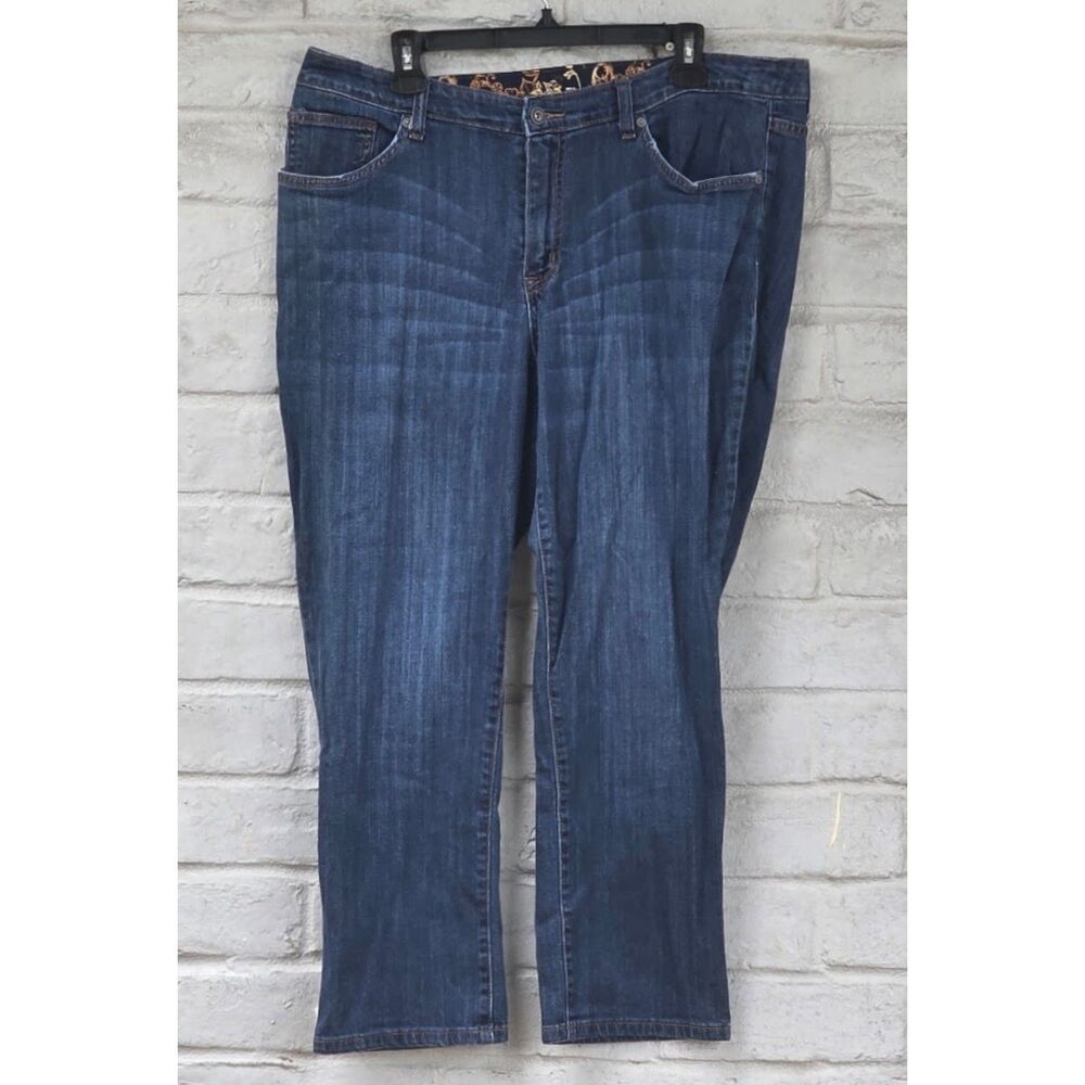St. John's Bay Dark Wash Straight Leg Comfort Stretch Plus Denim Jeans Sz 16W